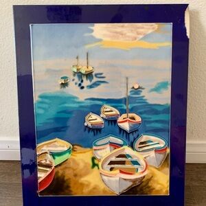 Eleven boats Art tile 13/16 inches